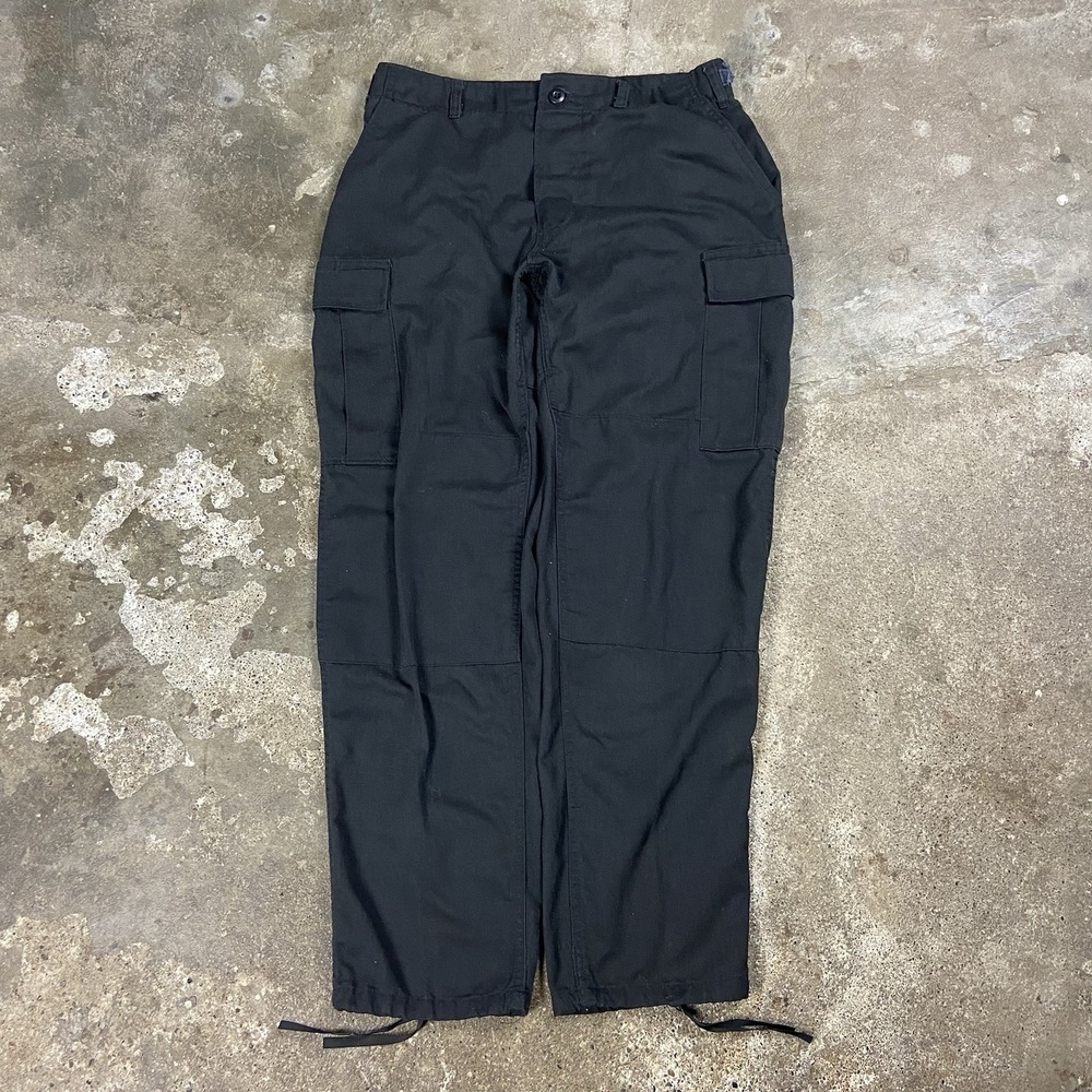 Vintage 90s U.S. Military BDU Cargo Pants Size Medium Long Black Tactical Loose
